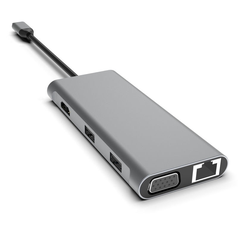 11-in-1 USB-C Hub, Çift HDMI USB 3.0 Ethernet 3.5mm Macbook dizüstü bilgisayarı için ses