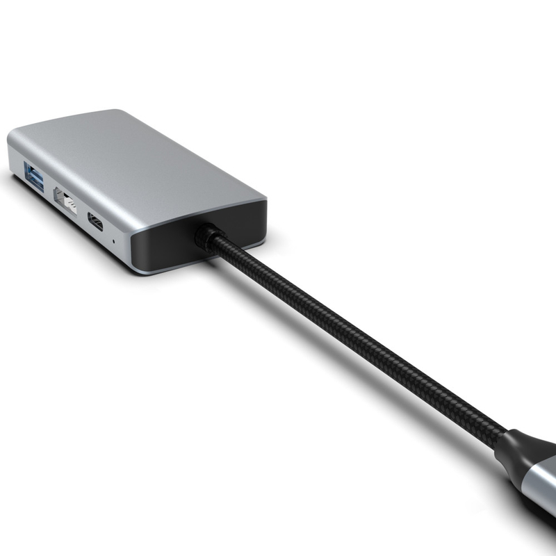 Mini 4 In 1 USB C Adaptörü USB 3.0 HDMI VGA USB-C PD Şarjı ile C tipi Hub