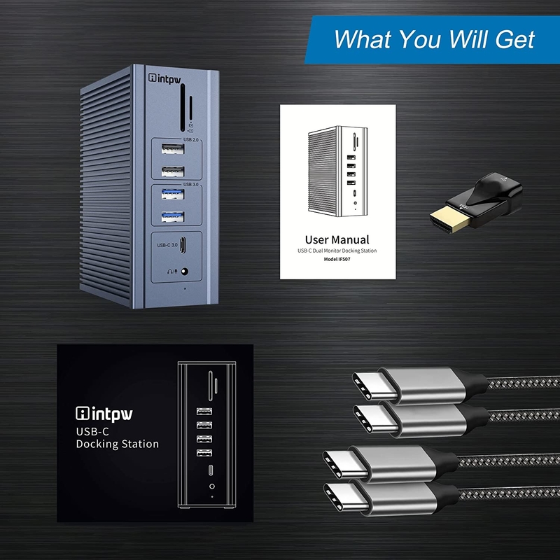 16 In 1 Gigabit Ethernet Doklama İstasyonu HDMI USB C 4K Video Çıktısı Ekran Bağlantısı