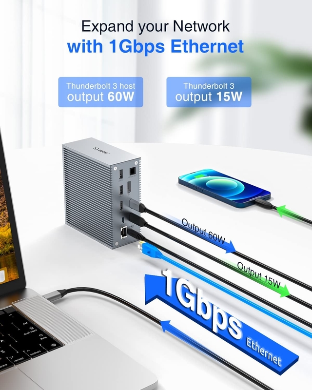 USB C Dock Hdmi 4k 60hz 16 In 1 Docking Station Plug And Play Kolaylık Gümüş Renk