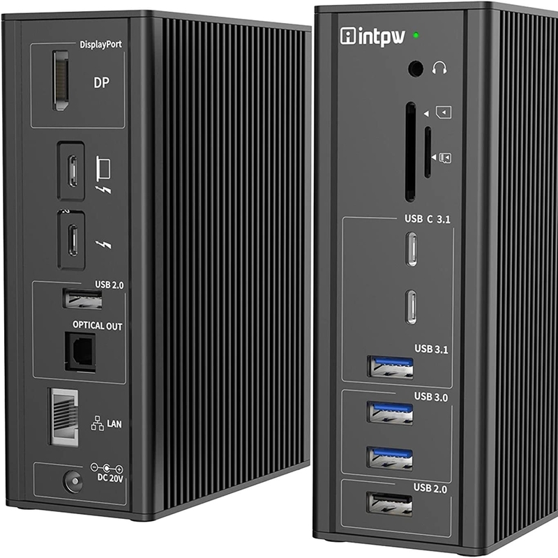 Thunderbolt 3 Adaptör Hub Mac USB C Doklama İstasyonu 10 Gbps Stereo Combo Jack Port