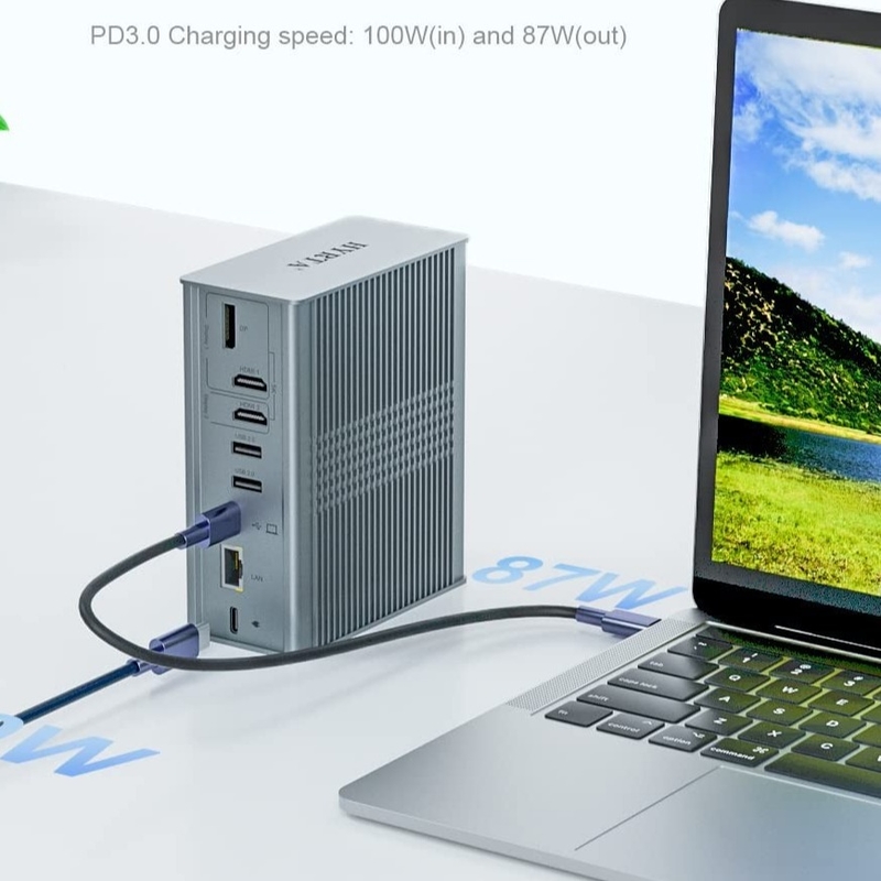 18 In 1 Thunderbolt USB C Doklama İstasyonu Multi Usb Hub DisplayLink 4K HDMI