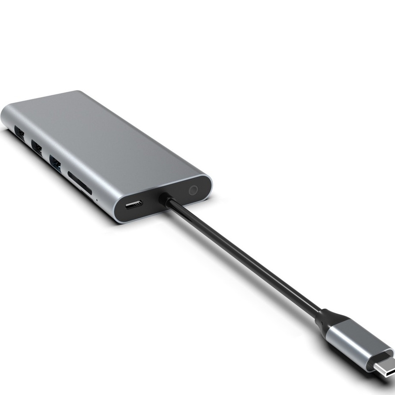 C Tipi USB Hub Ethernet Doklama İstasyonu Genişlet Macbook Bağlantısı laptop için için gri
