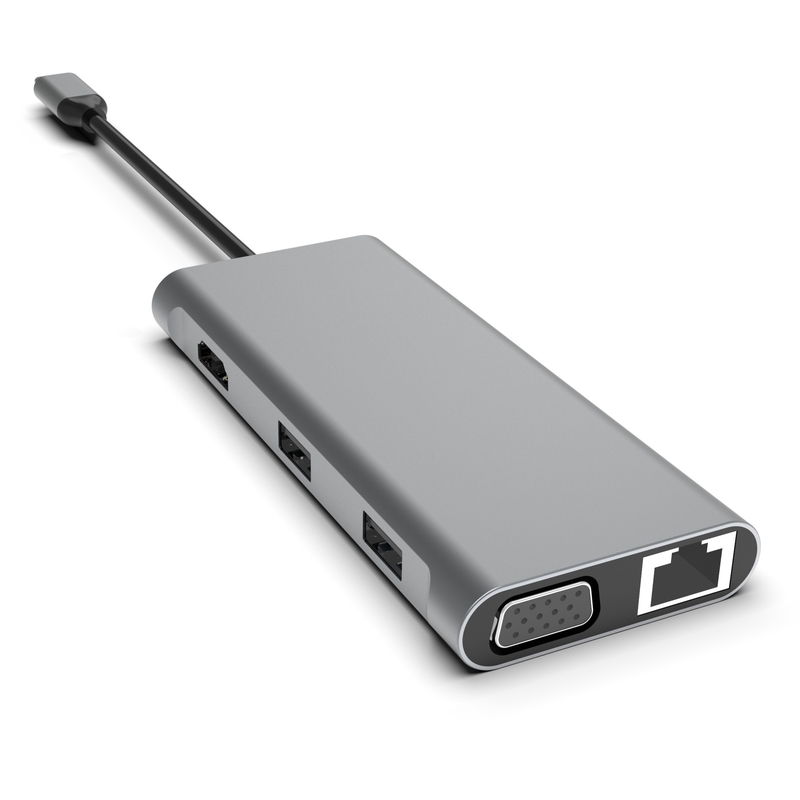 12 in 1 USB C Hub Üçlü Ekranlı Doklama İstasyonu Çift HDMI VGA USB C& A Veri Port Dock