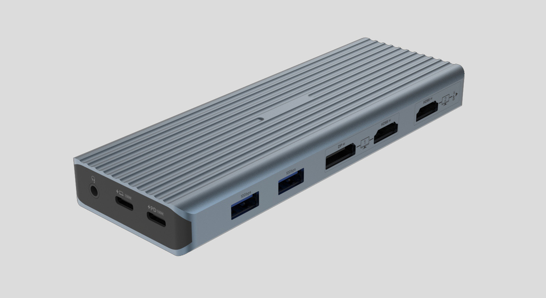 USB 3.1 Tip C 9 Port USB3.0 Hub ile Gigabit Ethernet RJ45 Lan Port Adaptörü Gri