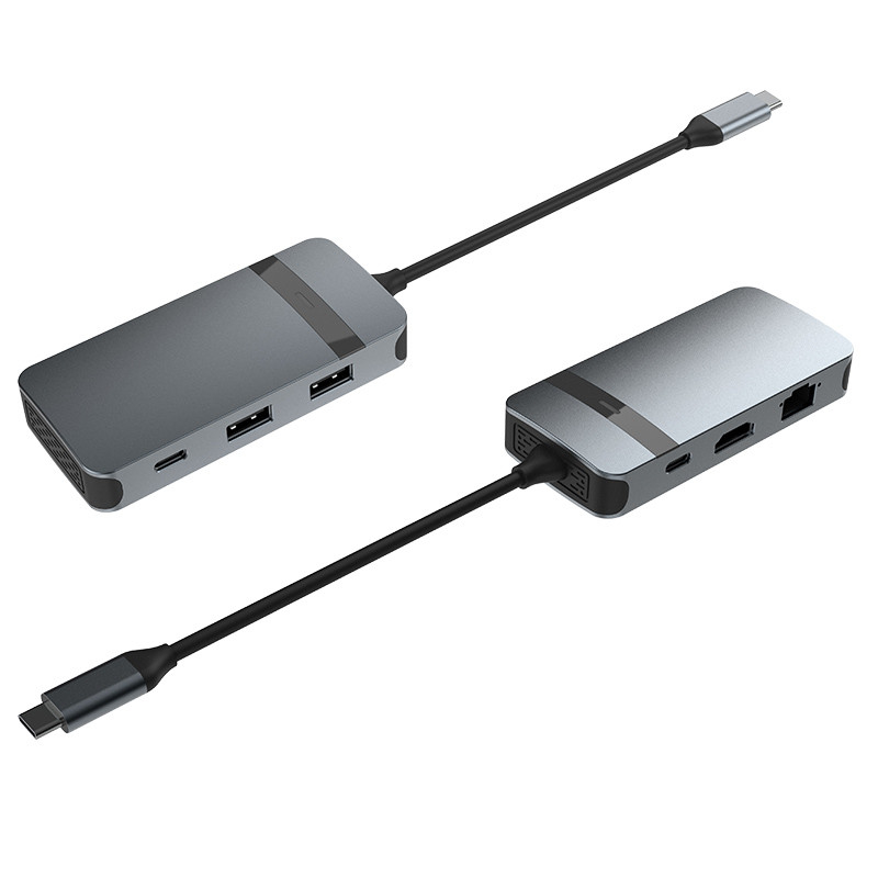 USB C Adaptörü Ethernet Hdmi PD Şarj USB-C Hub 6-In-1 Tip C Adaptörü USB 3.0 2.0 PD Dönüştürücü
