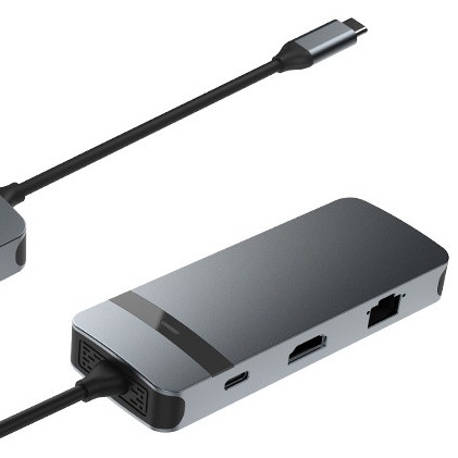 8 in 1 Docking Station USB C Hub Plug and Play 4K HDMI RJ45 ile macbook dizüstü bilgisayarları için