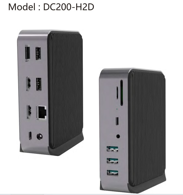 14-Port USB-C Doklama İstasyonu 65w Chromebook Sertifikalı Üçlü 4K Monitörler 3.5mm Laptoplar için Ses Jack