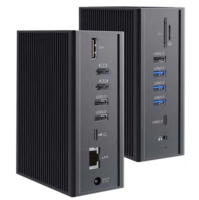 Thunderbolt 3 16 In 1 Type-C Çift HDMI USB C Doklama İstasyonu 4K Video