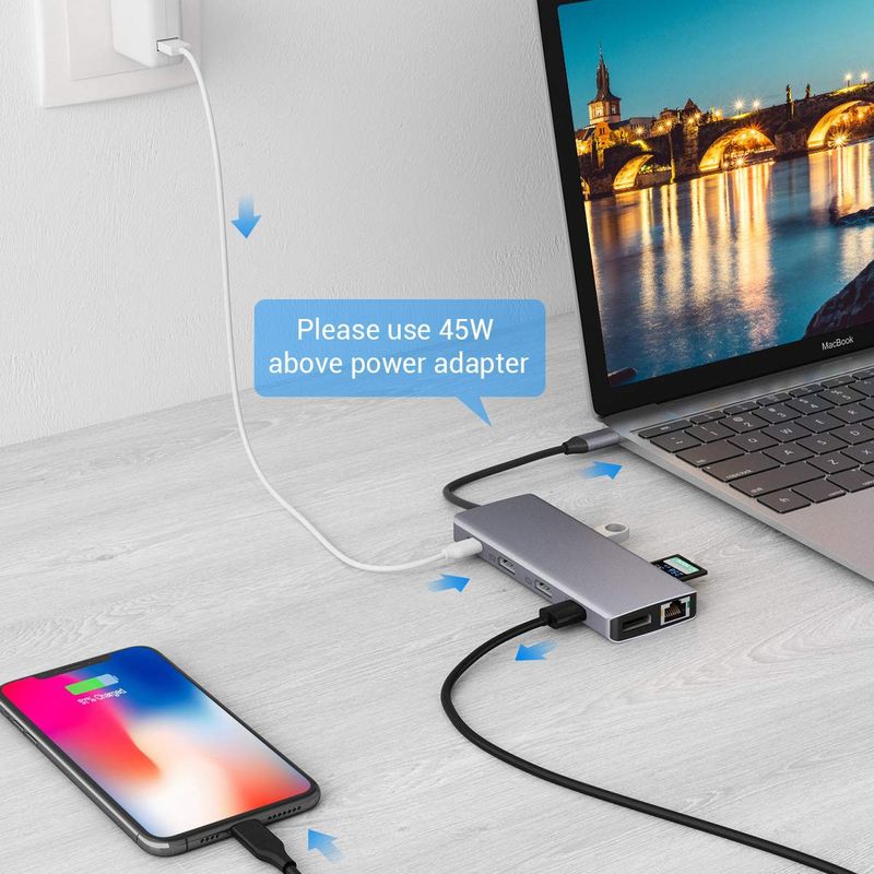 USB A Tipi C Hdmi USB Hub 5Gbps Transfer Hızı ve Güç Tedarikçisi