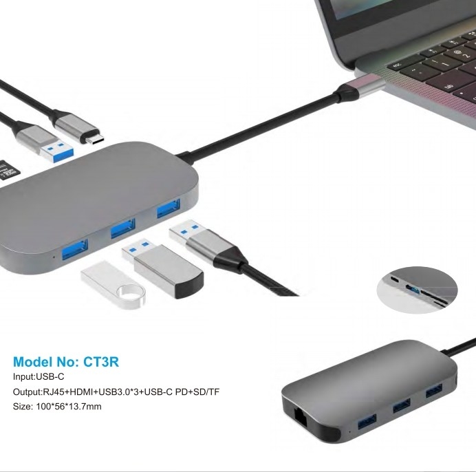 10/100/1000 Mbps Ethernet USB C Adaptörü Windows/ MacOS/ Android/ Linux ile uyumludur 10Gbps'e kadar veri aktarım hızı