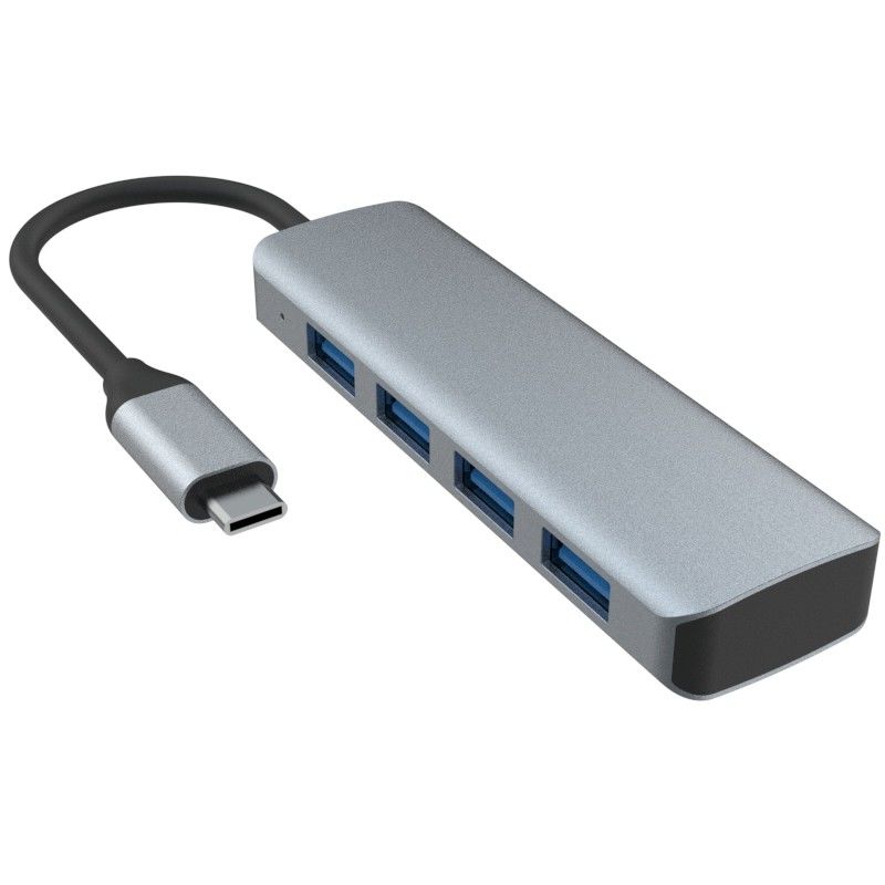 USB C 4 Port USB 3.0 Hub Genişleme Dock USB Type-C 4 USB 3.0 HUB Alüminyum Alaşım 5G İletişim