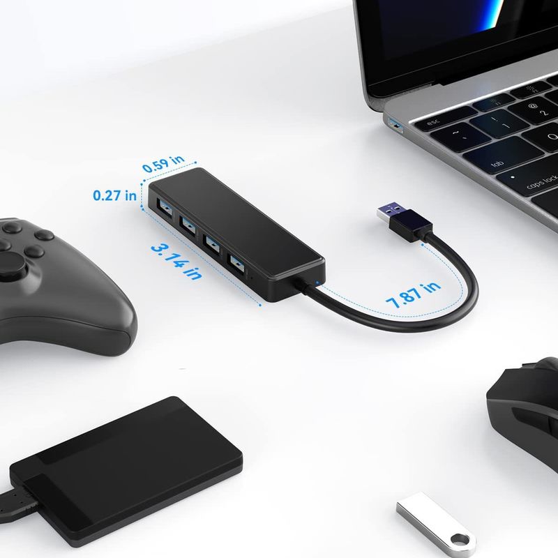 4 Portlu USB A Splitter Ultra-Slim USB Genişletici Fare Klavyesi için USB 3.0 Bağlantıları