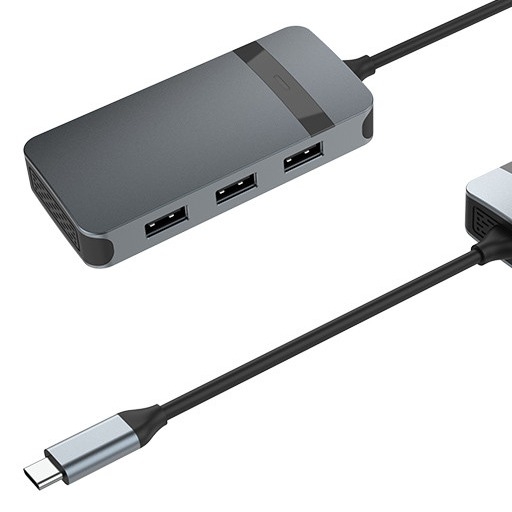 4 IN 1HDMI USB UP USB C Adaptörü Laptop Gücü Geliştirilmiş Ses Bağlantısı