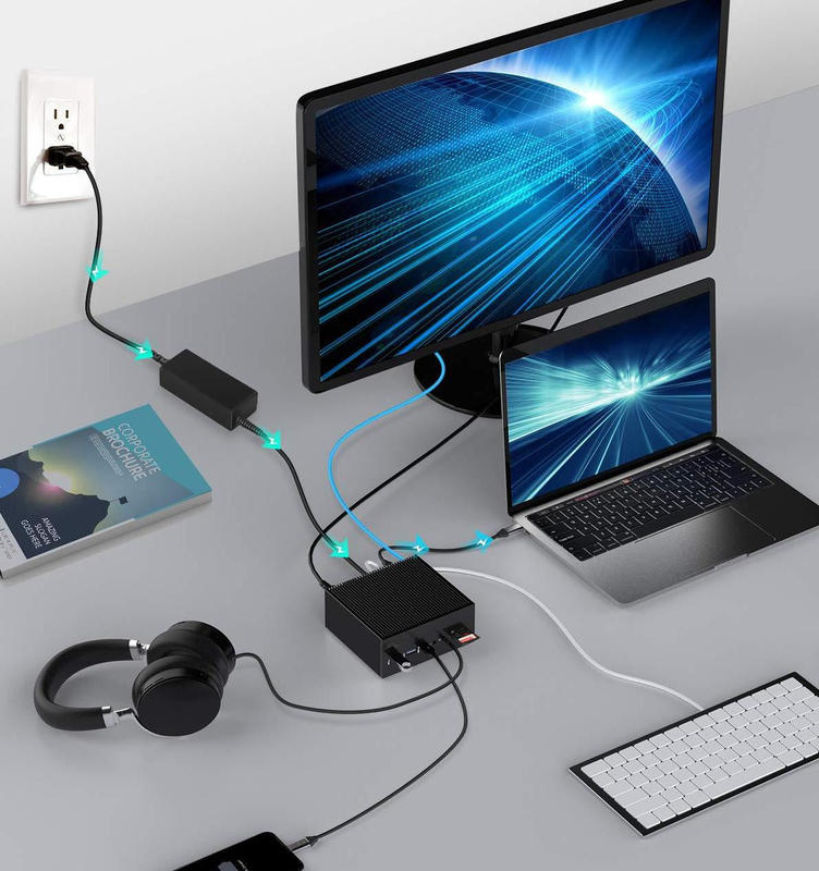 DisplayLink Doklama İstasyonu Macbook Pro Çift Monitör M1/M2 Windows 15 In 1 USB C 3.0 dizüstü bilgisayar