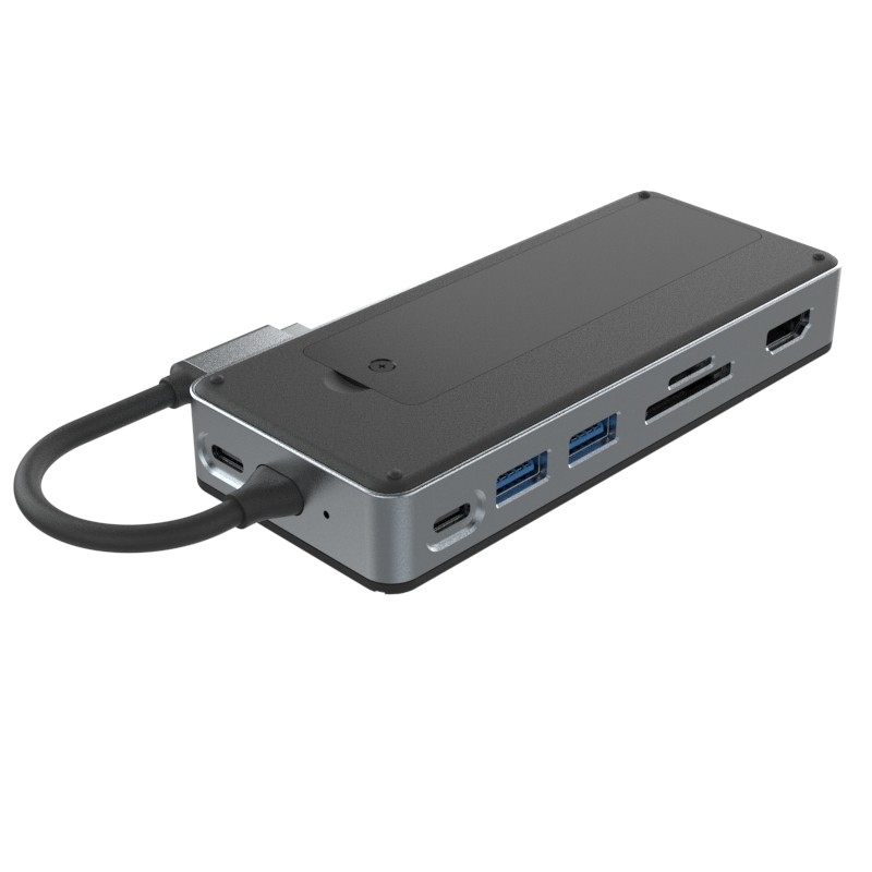 10Gbps USB C Hub With M.2 SSD Macbook dizüstü bilgisayar için 10-In-1 USB-C Doklama İstasyonu