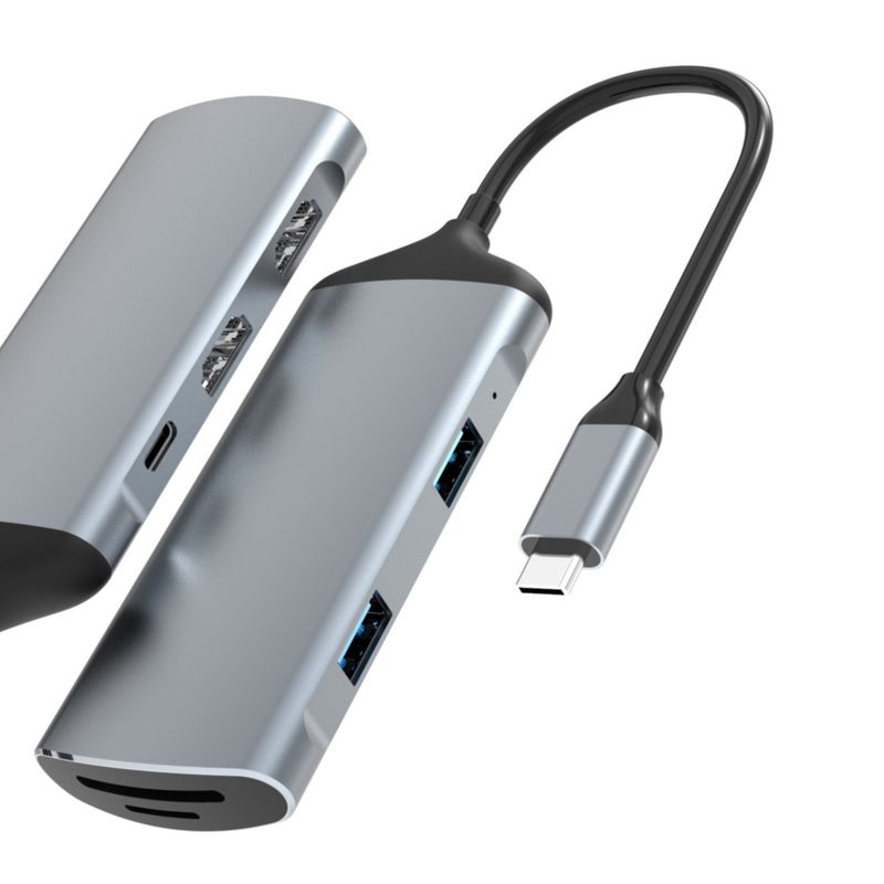 USB C Adaptörü SD Kart TF Kart yuvaları USB 3.0/2.0 Veri aktarımı için C Tipi Adaptörü