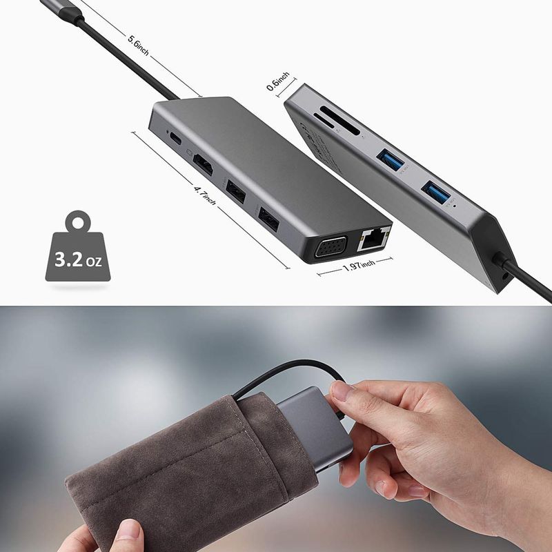 USB C Adaptörü SD Kart TF Kart yuvaları USB 3.0/2.0 Veri aktarımı için C Tipi Adaptörü