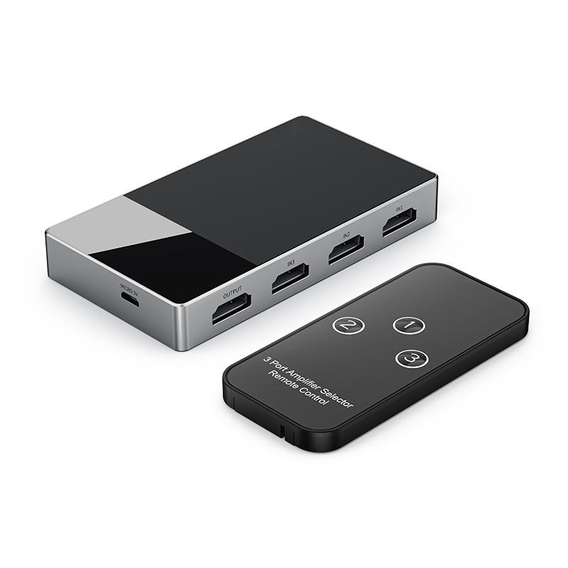 3 In 1 Out HDMI Switch Alüminyum HDMI Splitter Remote HDMI Switcher ile 4K 3D HD Monitörü Destekler