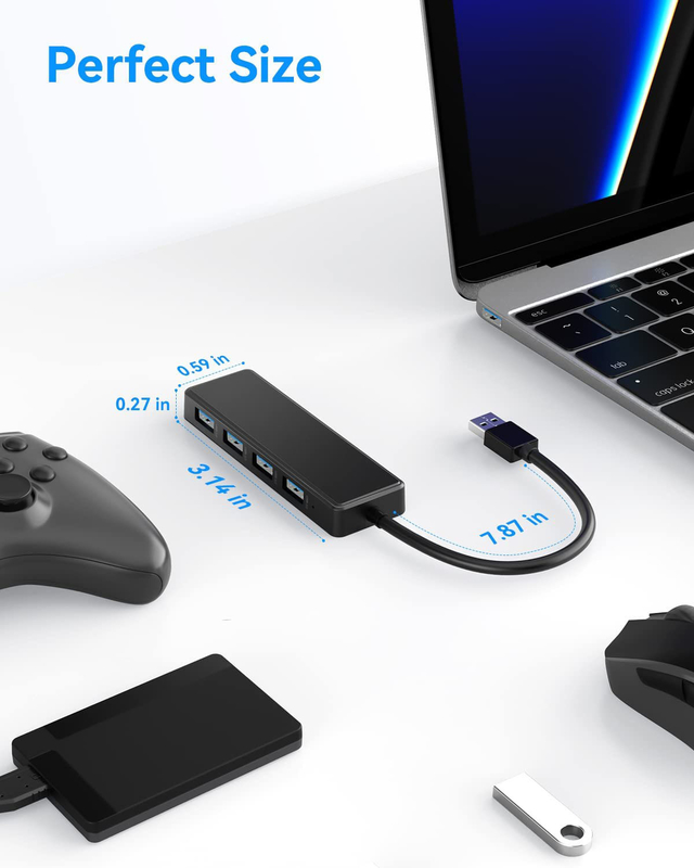 4 Port USB C Hub Adaptörü USB 3.0 Hub Ultra Slim Taşınabilir Veri Merkezi Uygulanabilir Veri Aktarımı
