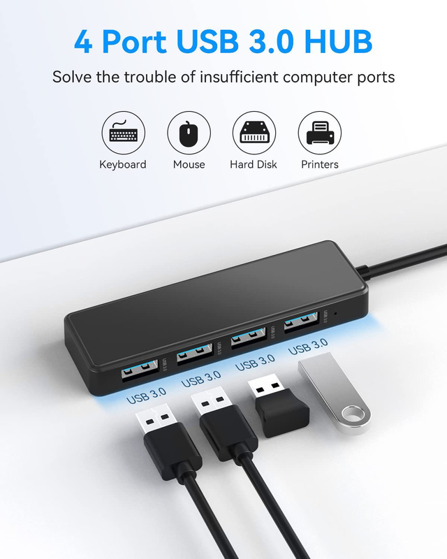 4 Port USB C Hub Adaptörü USB 3.0 Hub Ultra Slim Taşınabilir Veri Merkezi Uygulanabilir Veri Aktarımı