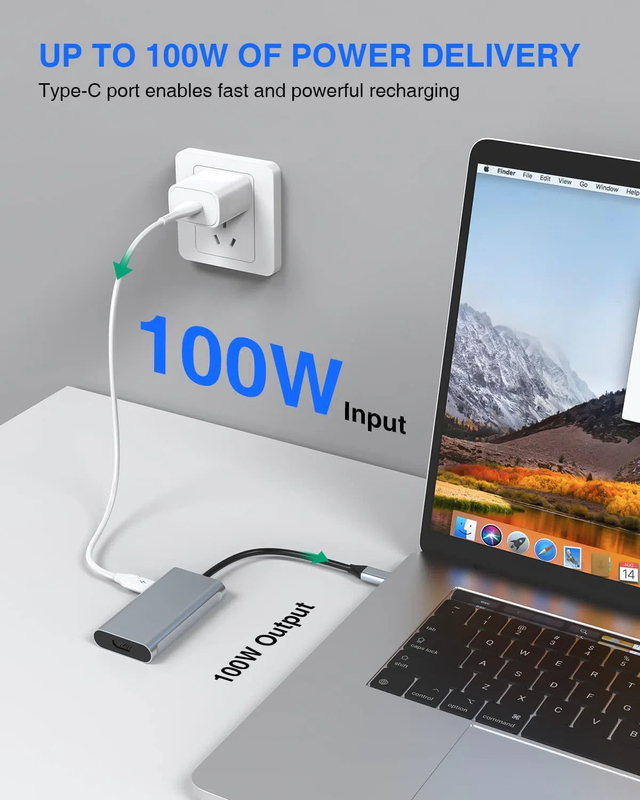 4 In 1 USB C Adaptörü Çift HDMI USB3.0 Thunder Portları