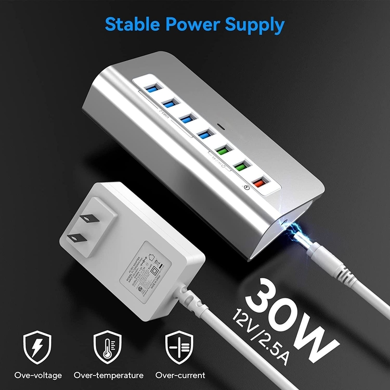 USB C Adaptörü 3.2 Hub Gen 2 USB C'den USB Multiport Adaptörü 30W Laptop Gücü