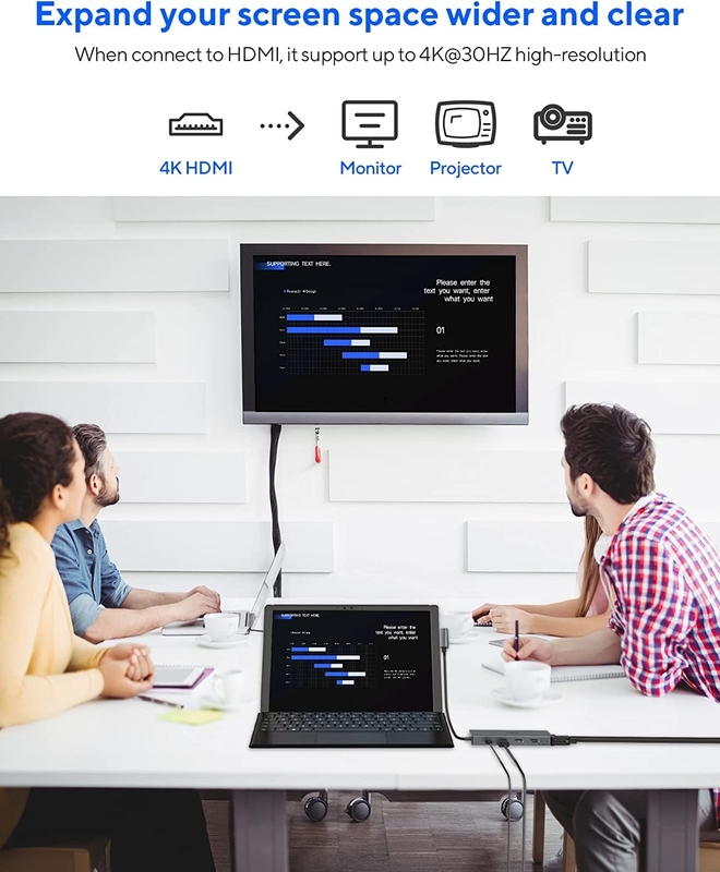 7 In 1 USB C Hub Dock Station Kart Okuyucu ile Çiftli Pro Pad Çok fonksiyonel Dönüştürücü USB Hub For Mac