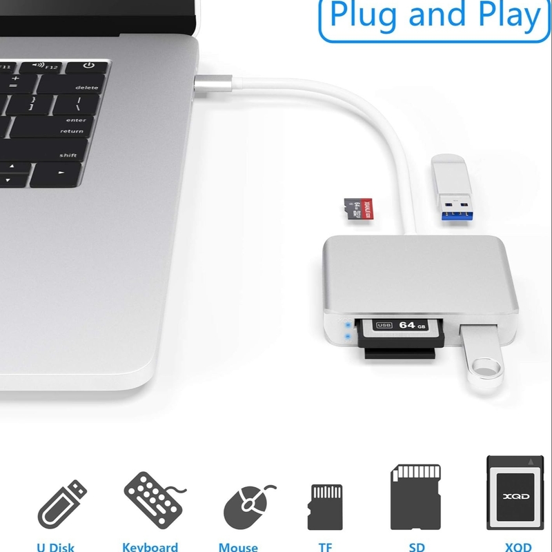 Kart Okuyucu USB 3.0 Yüksek Hızlı SD Mikro SD Kart Adaptörü Hafıza Kart Okuyucu IPhone 15
