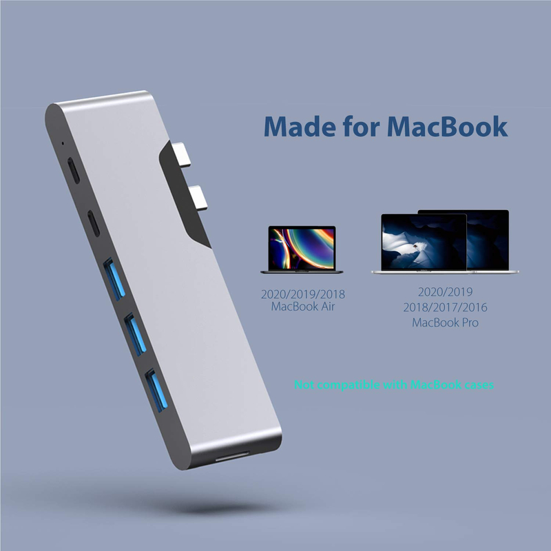 8 In 1 Dock Station Çift USB C Güç Adaptörü Hub Kart Okuyucu Pro Pad Dönüştürücü USB Hub For Mac