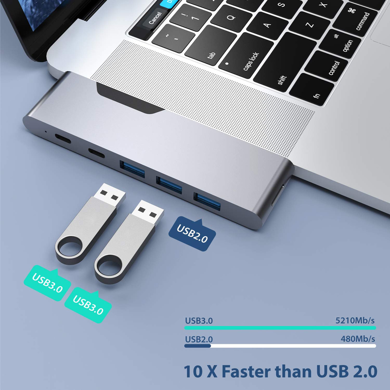 8 In 1 Dock Station Çift USB C Güç Adaptörü Hub Kart Okuyucu Pro Pad Dönüştürücü USB Hub For Mac