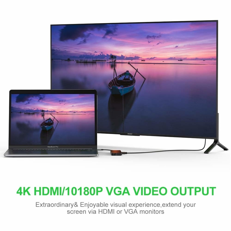 100 Watt USB C Adaptörü Güç 5 In 1 USB 3.0 Hub TYPE C HDMI 4K 30Hz 5Gbps 100W PD Hızlı Şarj
