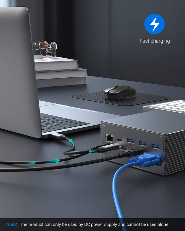 Thunderbolt 4k Monitör Thunderbolt USB-C Çift HD 4K Doklama İstasyonu 16-In-1 Hub Adaptörü MST Macbook ve Masaüstü