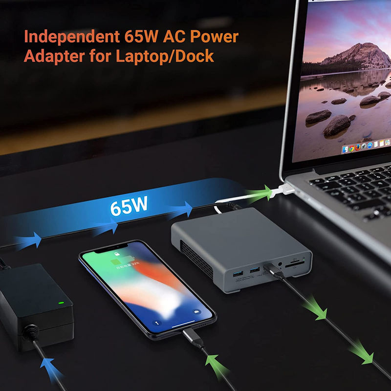 Doklama USB Hub Adaptörü USB Type-C 4K 60hz Monitör HDMI Ethernet RJ45 Doklama İstasyonu