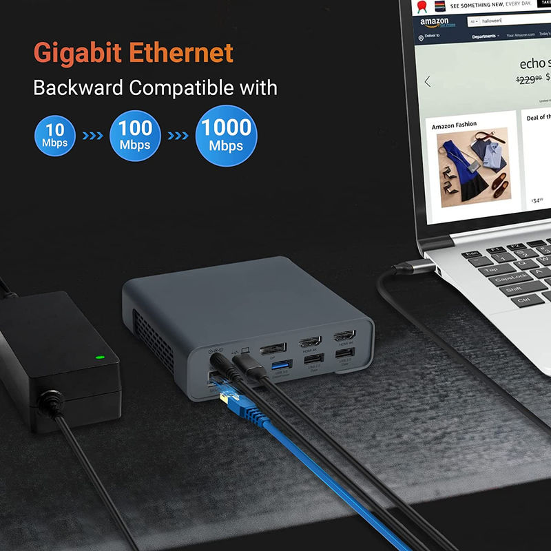 Doklama USB Hub Adaptörü USB Type-C 4K 60hz Monitör HDMI Ethernet RJ45 Doklama İstasyonu