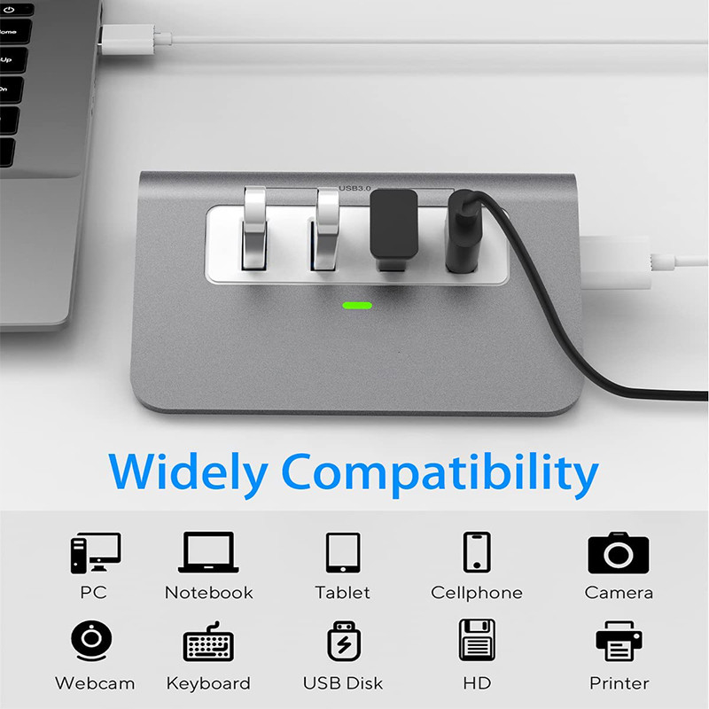 3.0 Uzayan 4 Port USB-C Adaptör Hub USB Dock HUB Splitter USB Evrensel Cihaz dizüstü bilgisayar