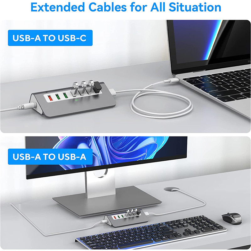 USB USB A Multiport Adaptörü AUSB Hub 7-1 5Gbps 8 In 1 Type-C Hub USB2.0-3.0 dizüstü bilgisayar Mac Book