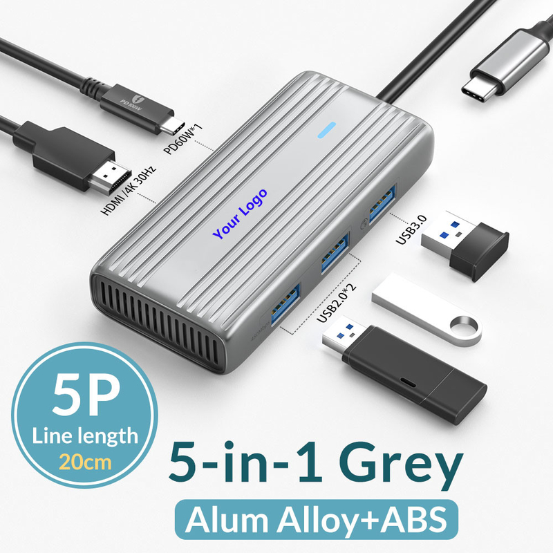 Gigabit Ethernet ve 4K HD HDMI ile USB 3.1 10 In 1 Type-C Multiport Docking Station Hub