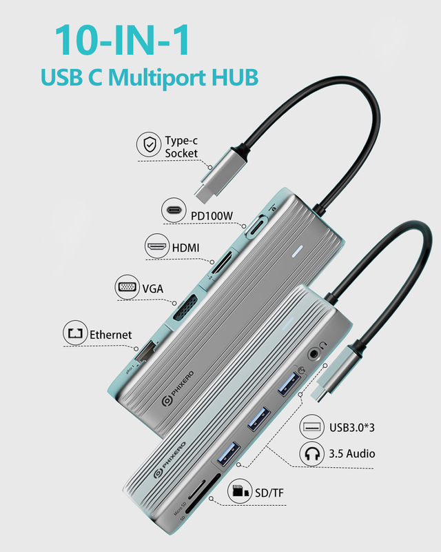 4K HDMI ve Yüksek Hızlı USB 3.0 ile USB C Hub Windows Mac için uyumludur