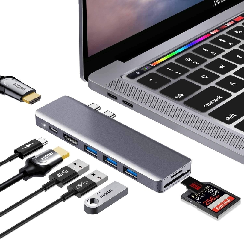 11 In 1 Multiport USB C USB-C Type-C PD 4K HDTV Hub Adaptörü RJ45 ile Dökleme İstasyonu