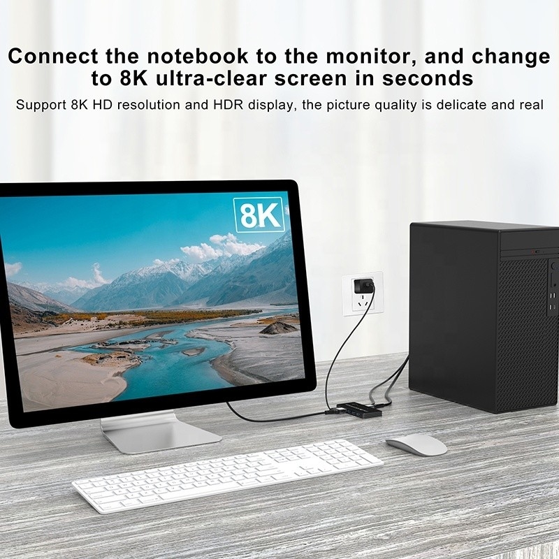 2 port HDMI 2.1 USB 3.0 ile KVM anahtarı 2 Giriş 1 Çıkış LED göstergeler Kadın-Kadın