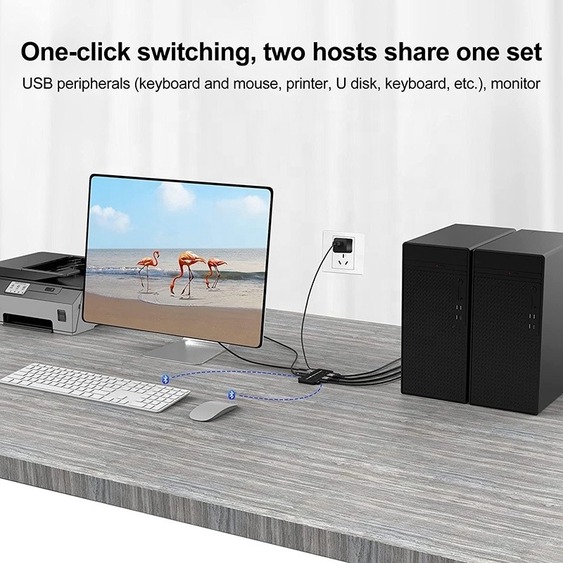 2 port HDMI 2.1 USB 3.0 ile KVM anahtarı 2 Giriş 1 Çıkış LED göstergeler Kadın-Kadın