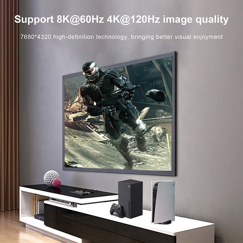 8K HDMI Switch 3 In 1 Out Destek 3 HDMI Giriş 8K 60Hz 4K 120Hz Gelişmiş Teknoloji