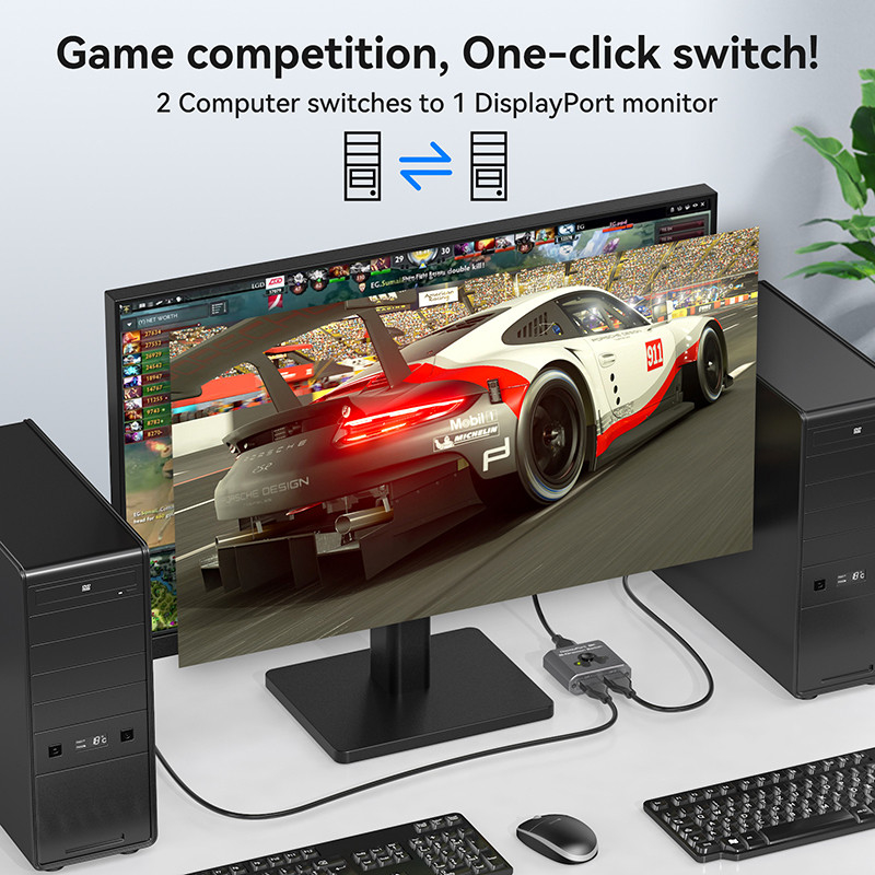 8K60Hz Ekran Port Değiştiricisi, kolay işleme ve yüksek performanslı DP 1.4 Değiştirme için