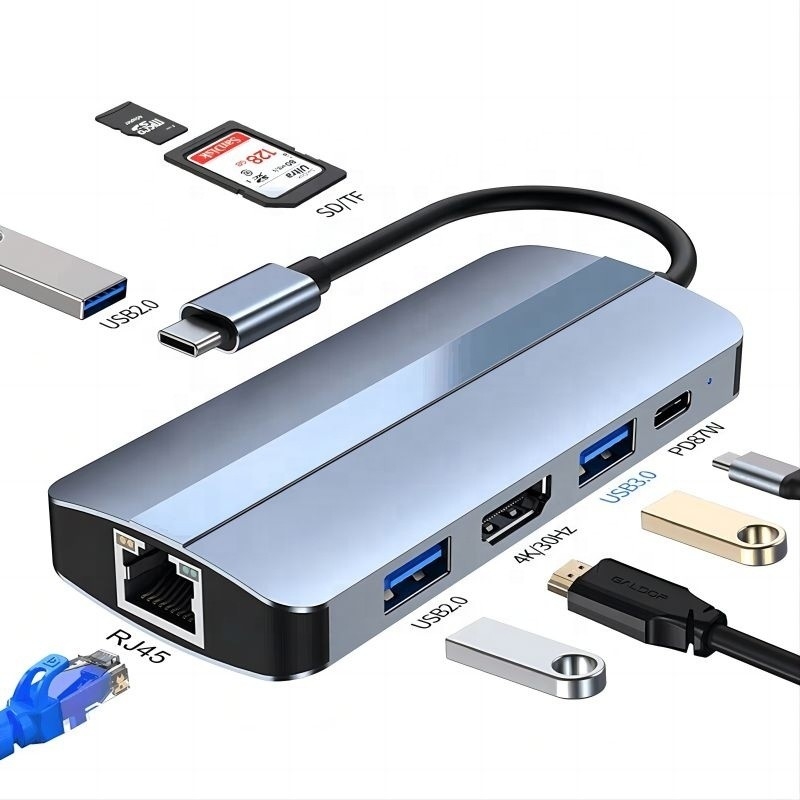 Video Transfer Şarj Ağı Fonksiyonu ile USB C Tipi C Hub Multiport Dock İstasyonu