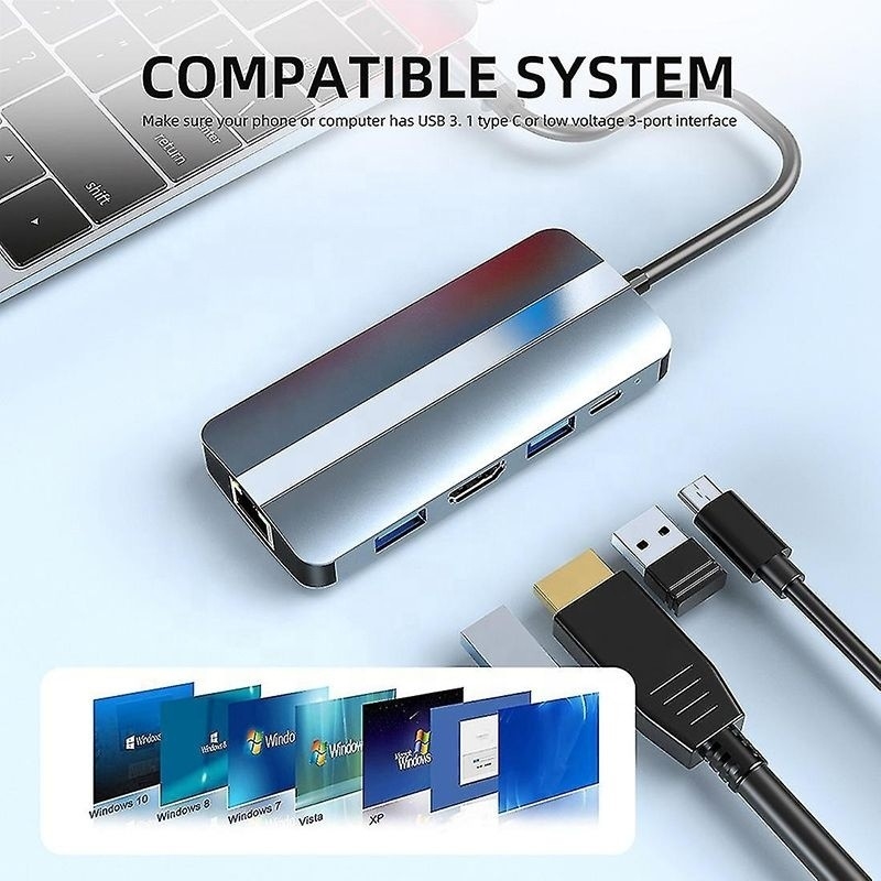 Video Transfer Şarj Ağı Fonksiyonu ile USB C Tipi C Hub Multiport Dock İstasyonu