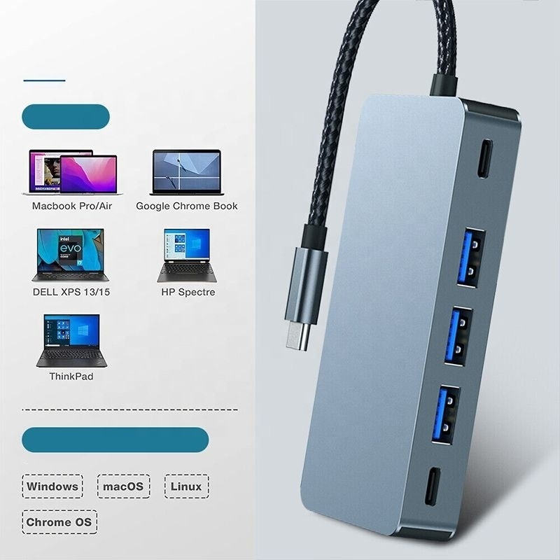 4K 30Hz Çift HDMI USB 3.0 Adaptör Dökleme İstasyonu 7 In 1 Multiport USB C Tip C Hub