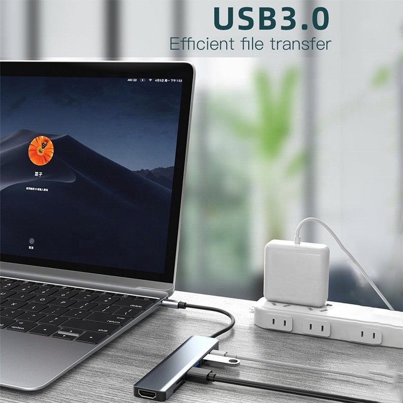 Şarj veri aktarımı ve video çıkışı için Tip C Tip-C Hub Çok fonksiyonel adaptör