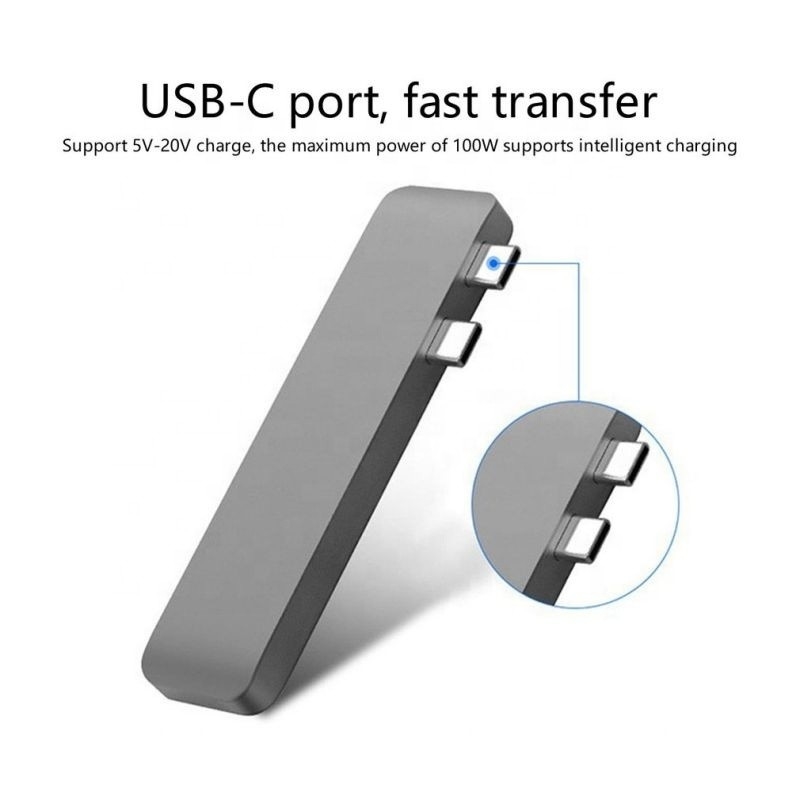 Çift C Tipi Erkek Girdi ve USB 3.1 Arayüz Tipi ile 7-In-2 Hub Doklama İstasyonu