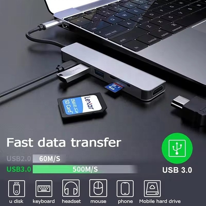 4K HDMI USB3.0 TF SD Kart Okuyucu ve 87W PD Şarj ile USB 3.1 Doklama İstasyonu Hub